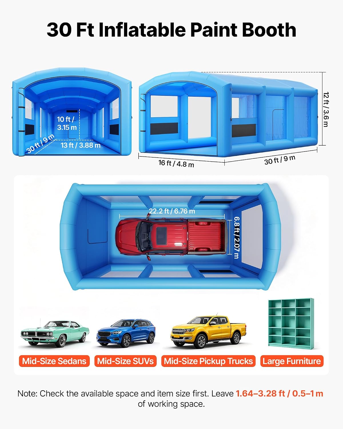 كابينة طلاء قابلة للنفخ، 30 ×  - مراجعة Inflatable Paint Booth وسعره