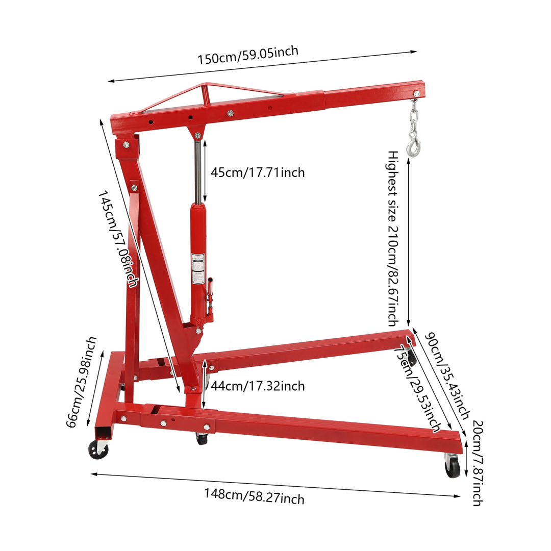 رافعة ونش قابلة للطي بسعة 2 طن - مراجعة Engine Hoist Crane وسعره
