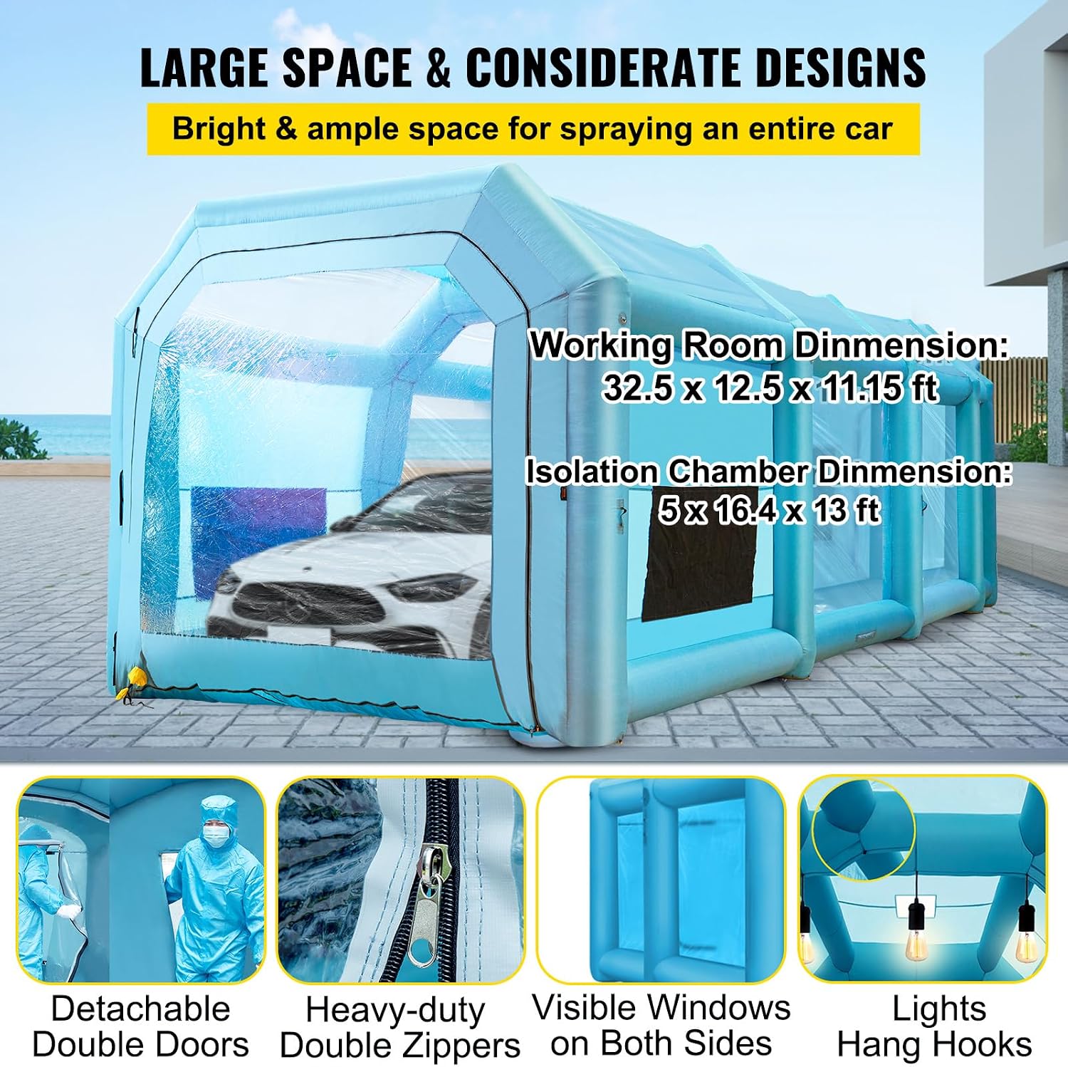 كابينة طلاء قابلة للنفخ، مقاس  - مراجعة Inflatable Paint Booth وسعره